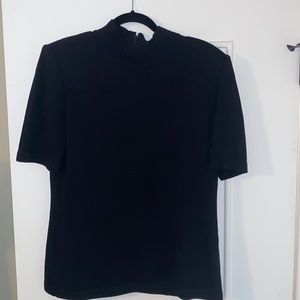 St. John Basics Black mock neck top, Size Med